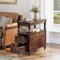 Solid Wood End Table Mid-Century Nightstand 2 Drawer Side Table Chestnut Brown